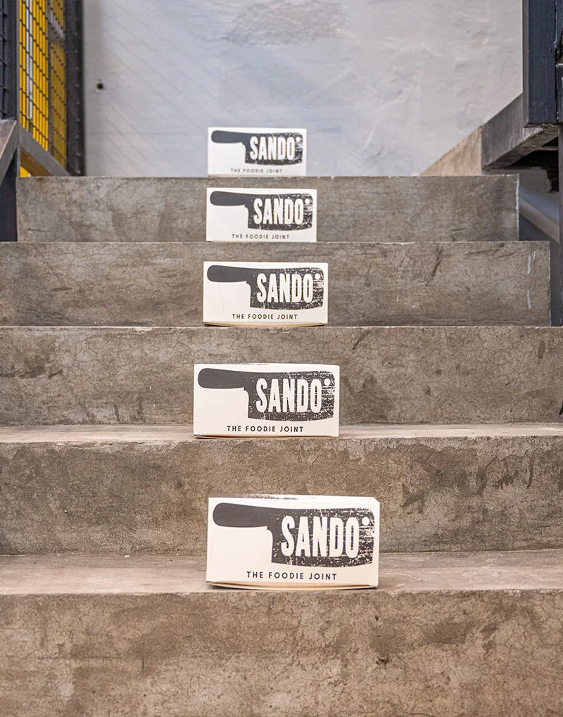 The entry way steps leading up to Sando